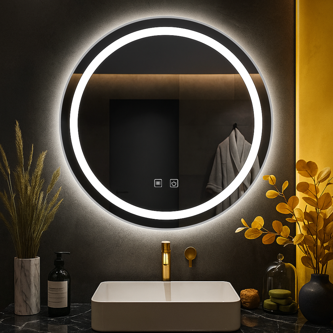 60cm Round LED Mirror with Demister and Cool Light