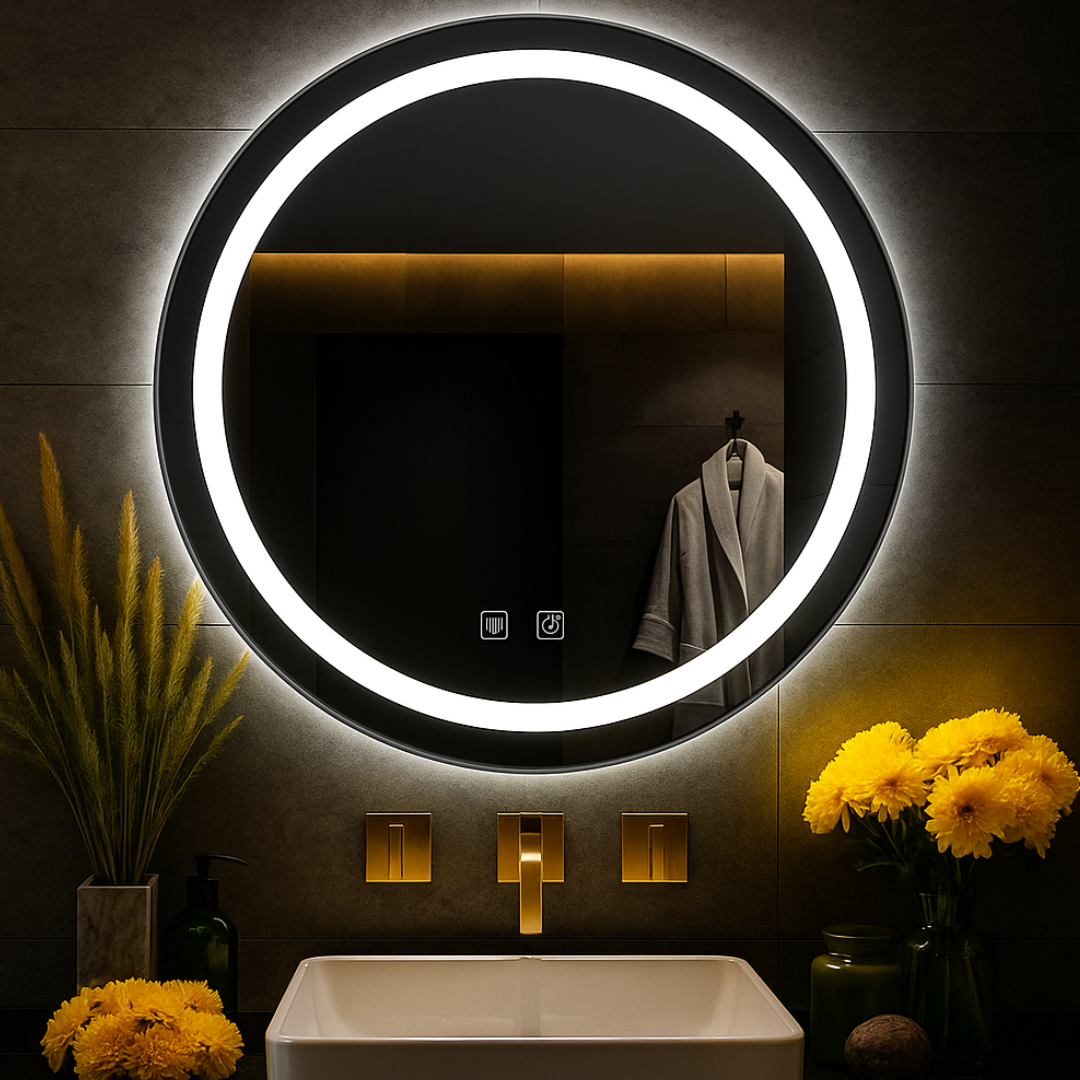 60cm Round LED Mirror with Demister and Cool Light