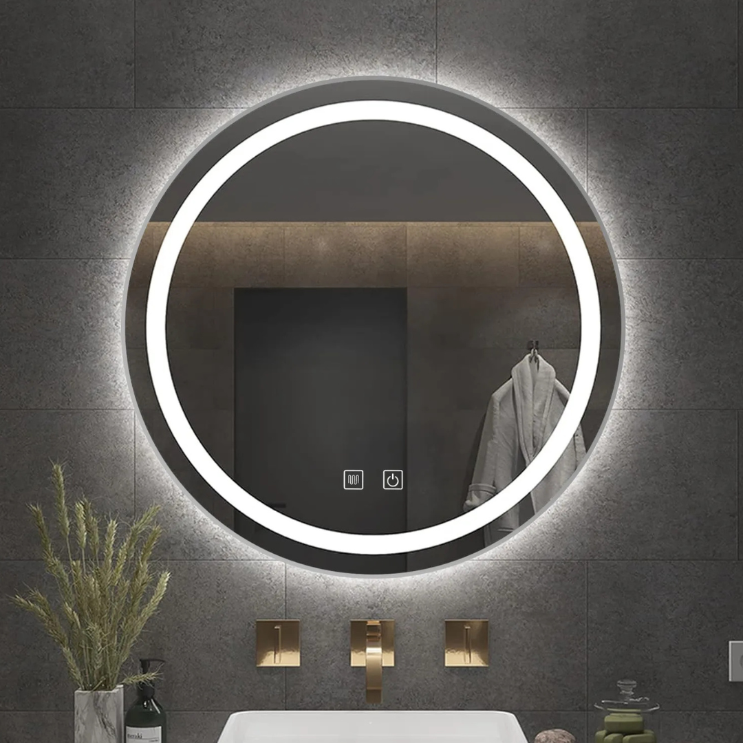 60cm Round LED Mirror with Demister and Cool Light