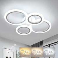 CIRCLE LED Ceiling Light 2+2 White — 400W Equivalent with Remote