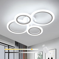 CIRCLE LED Ceiling Light 2+2 White — 400W Equivalent with Remote