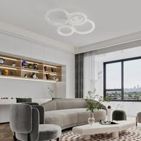 CIRCLE LED Ceiling Light 2+2 White — 400W Equivalent with Remote