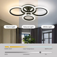 Lustra Led 2 + 2 Circle Black Echivalent 400W Telecomanda Lighting Fixtures