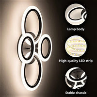 Lustra Led 2 + 2 Circle Black Echivalent 400W Telecomanda Lighting Fixtures