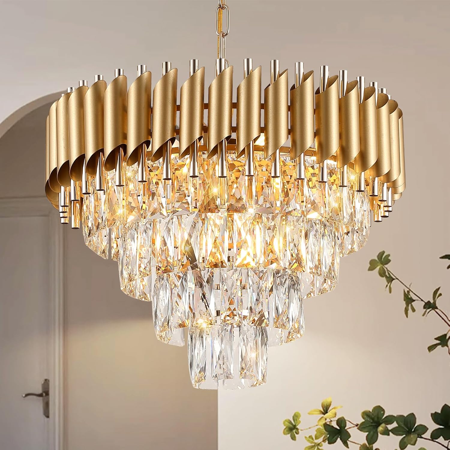 Golden Panther Crystal Chandelier 400mm