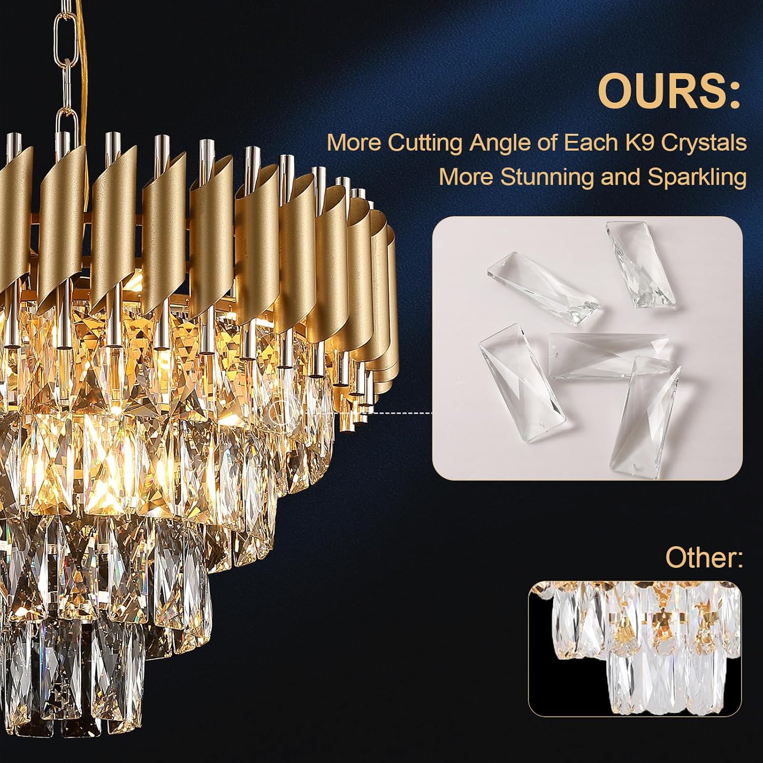 Golden Panther Crystal Chandelier 400mm