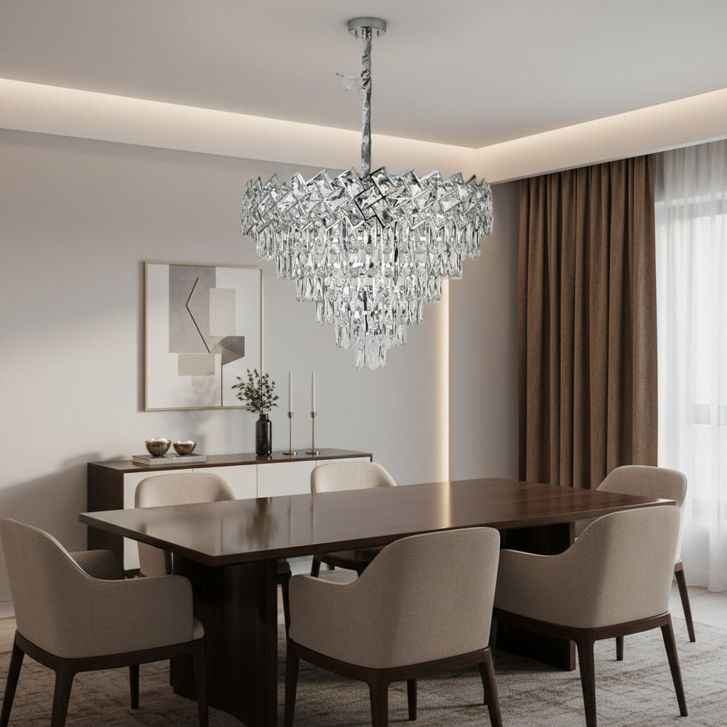 Malli Silver Crystal Chandelier 60cm