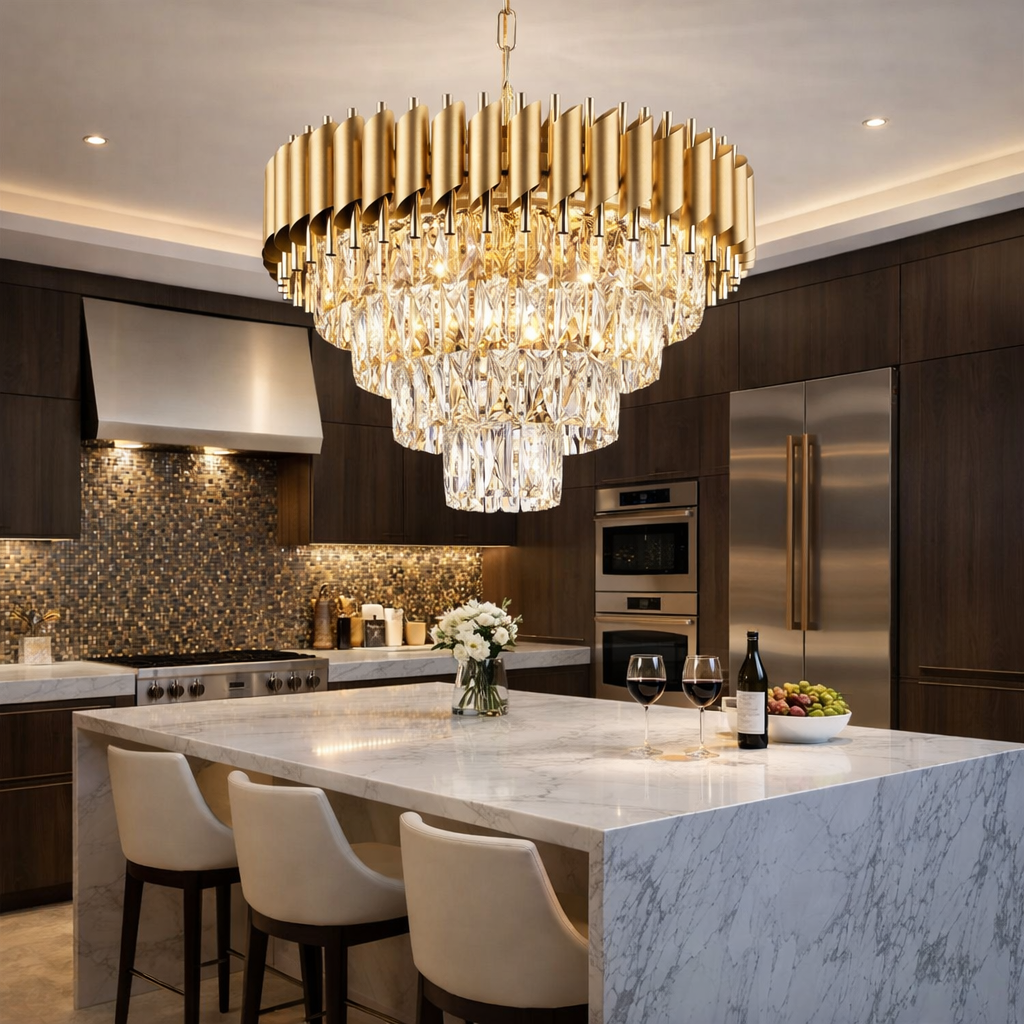 Golden Panther Crystal Chandelier 400mm