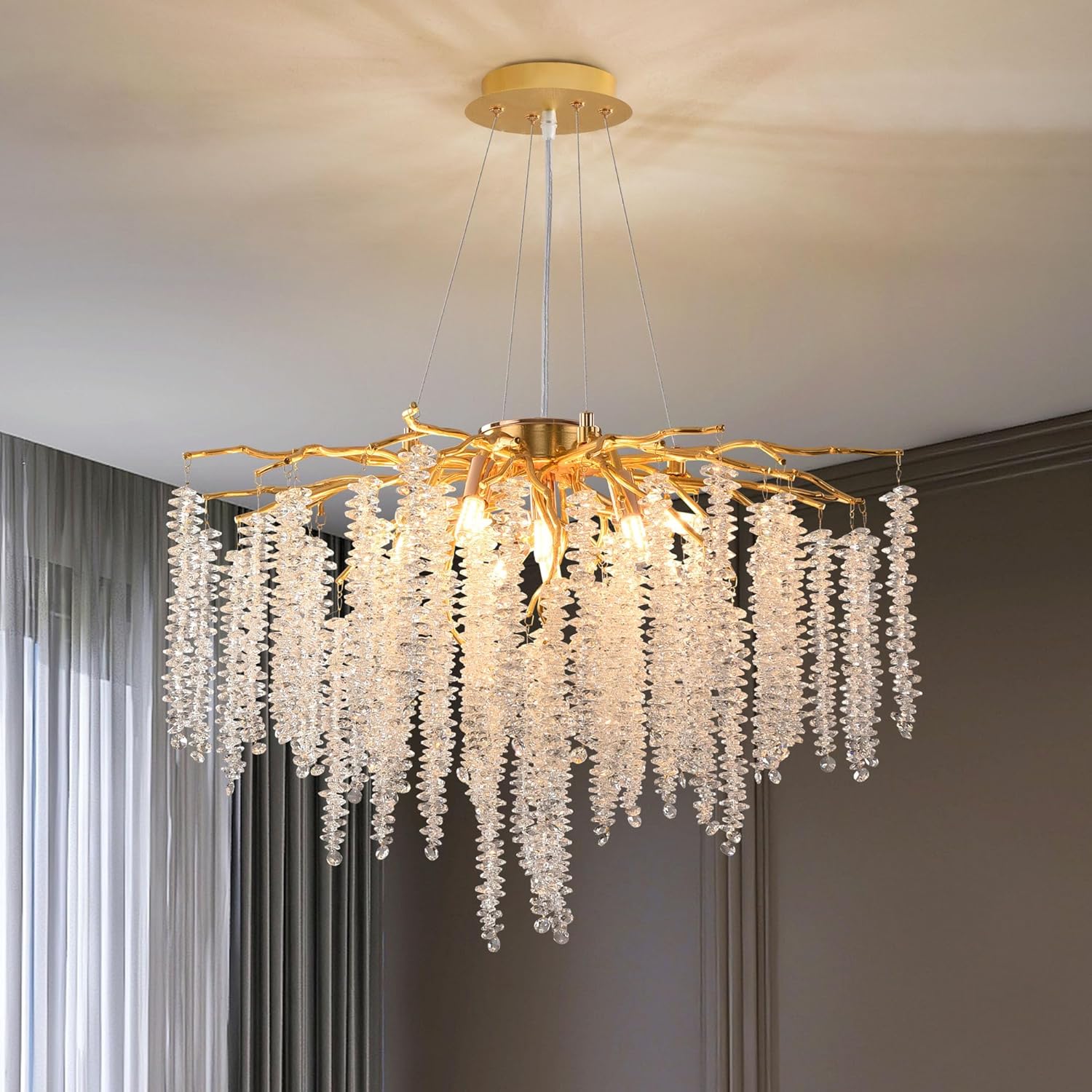 Candelabru Cristal Luxury Golden Willow 80Cm Chandeliers Crystal
